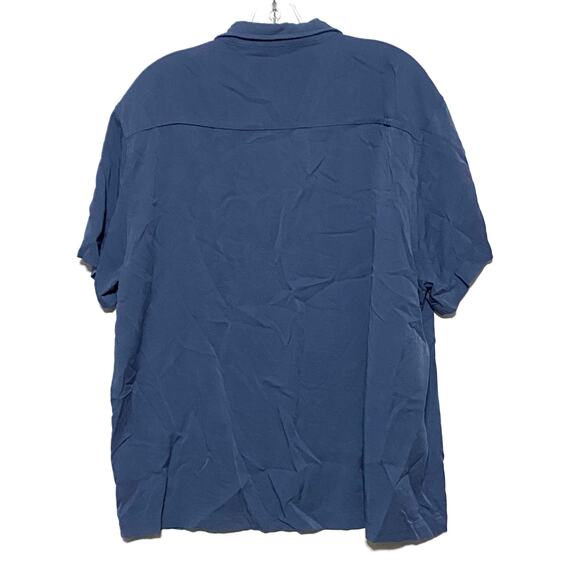 Level Ten Button Front Camp Shirt Blue Rayon Button Front LTCP-1116 Mens Size XL - Picture 4 of 6